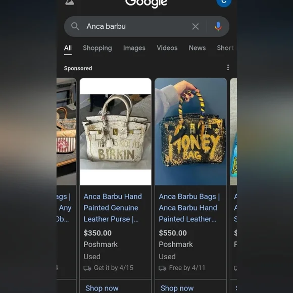 Anca Barbu ...1 Of 1.... Handpainted Leather Crossbody..... 10x11x3 - Picture 9 of 9